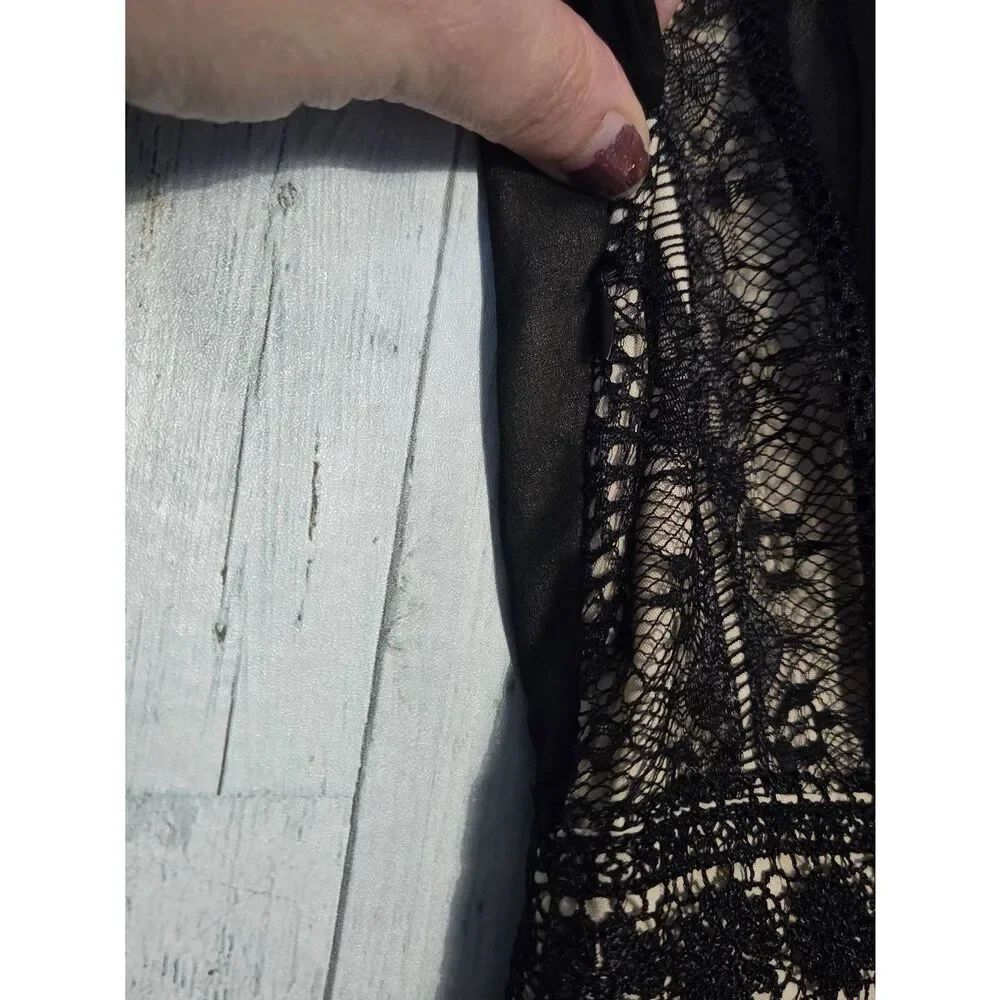 Cate Cat Midi Whimsygoth Illusion Chiffon Lace Poet Bishop Sleeve Dress Sz. M - Picture 11 of 11